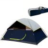 Exquisite Camping 4 Person Black Coated Darkroom Family Camping Tent