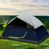 Exquisite Camping 4 Person Black Coated Darkroom Family Camping Tent