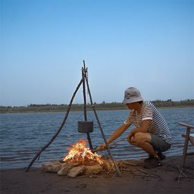 Convenient Triangle Hanging Pot Support For Outdoor Camping