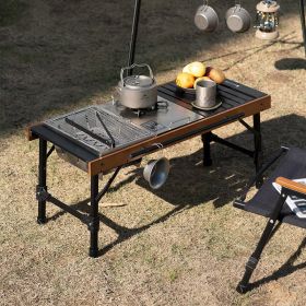 Outdoor Collapsible Multipurpose Camping Barbecue Picnic Beech Wood Table