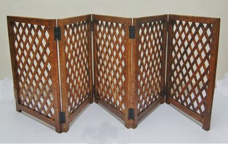 Five Panel Mango Wood Folding Pet Gate