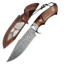 Outdoor Self-defense Damascus Steel Forged Knife