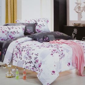 Blancho Bedding - Plum in Snow, Luxury 5PC Comforter Set Combo, 300GSM (King Size)