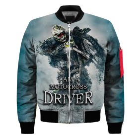 European And American Code Cross-Border Men's 3D Digital Color Printing Flight Jacket, Motorcycle Flight Suit One Drop Delivery (Option: L-A)