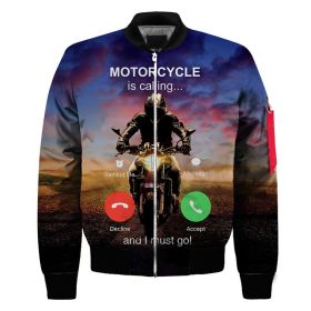 European And American Code Cross-Border Men's 3D Digital Color Printing Flight Jacket, Motorcycle Flight Suit One Drop Delivery (Option: XL-B)