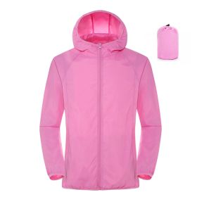 Summer Outdoor Sun Protection Clothing Women'S Lightweight Waterproof Windbreaker (Option: Pink-L)