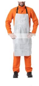 Brown Leather Bib Apron (Option: White-91x58cm)