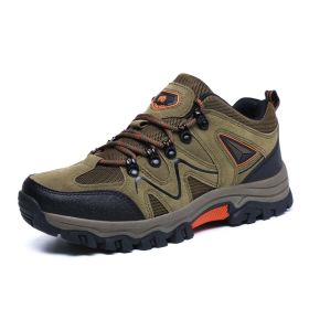 Outdoor Hiking Waterproof Non-slip Low-cut Hiking Shoes (Option: Khaki-47)