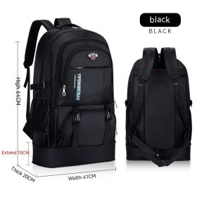 Waterproof Travel Mountain Climbing Outdoor Large Capacity Backpack (Option: Black-65to75L)