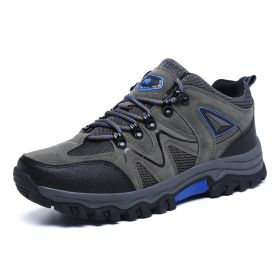 Outdoor Hiking Waterproof Non-slip Low-cut Hiking Shoes (Option: Grey blue-39)