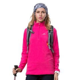 Autumn And Winter Warm Jacket Women's New Style Outdoor Fleece Jacket (Option: Rose Red-M)