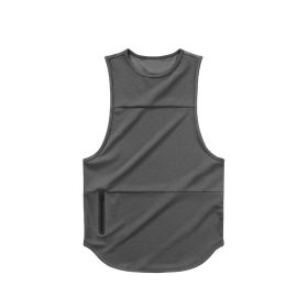 Mens Sports Vest Summer Quick Drying (Option: Dark grey light board-2XL)