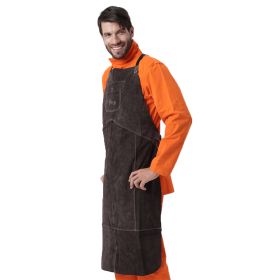 Brown Leather Bib Apron (Option: Black-91x58cm)