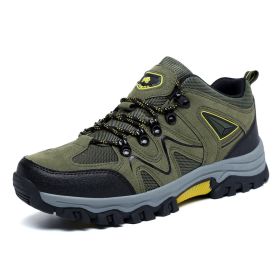 Outdoor Hiking Waterproof Non-slip Low-cut Hiking Shoes (Option: Army Green-41)