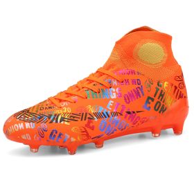 Fashion Breathable Broken Nail Soccer Shoes (Option: Fluorescent orange spikes-33)