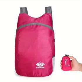 Vanaheimr Lightweight Foldable Backpack (Color: Rose Red)