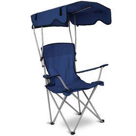 Foldable Outdoor Canopy Chair (Color: Navy Blue)