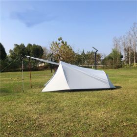 Double Outdoor Aluminum Pole Light Exposure Camping Tent (Option: Grey white)