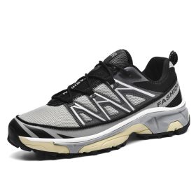 Running Shoes Mesh Sneakers Hiking Boots (Option: Black Gold Gray-41)